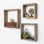Hanah Home R-Raf349 Conjunto de 3 Estantes de Madera Maciza